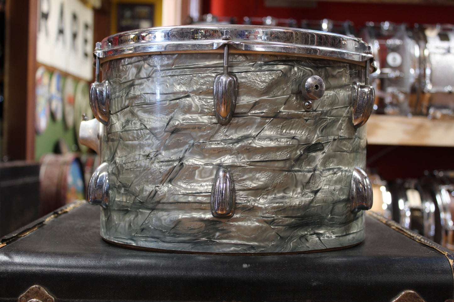 1960s Slingerland New Rock Outfit in Light Blue Pearl 14x20 8x12 9x13 16x16