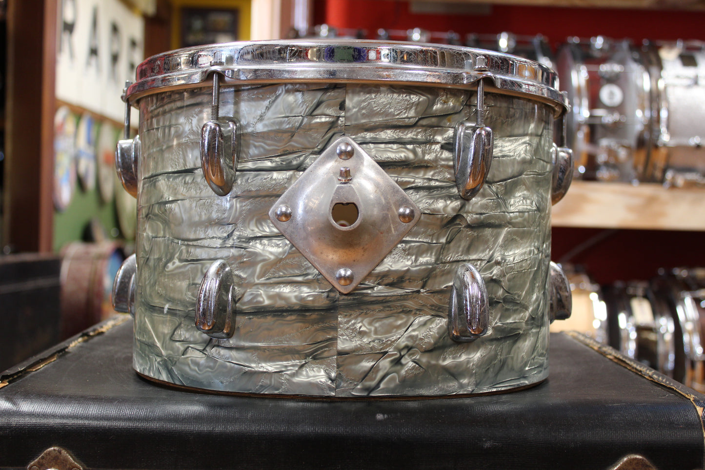 1960s Slingerland New Rock Outfit in Light Blue Pearl 14x20 8x12 9x13 16x16