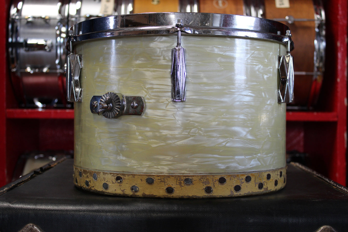 1930s Gretsch Tack Bottom 9x13 Tom in White Marine Pearl