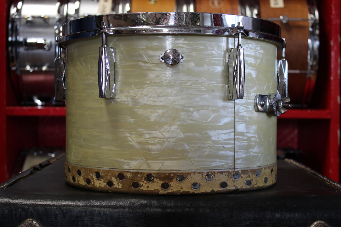 1930s Gretsch Tack Bottom 9x13 Tom in White Marine Pearl