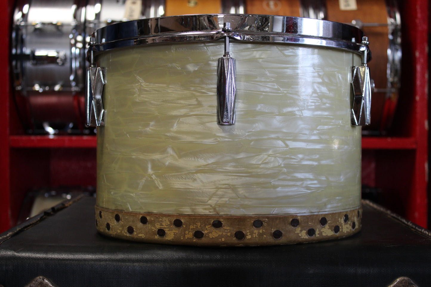 1930s Gretsch Tack Bottom 9x13 Tom in White Marine Pearl