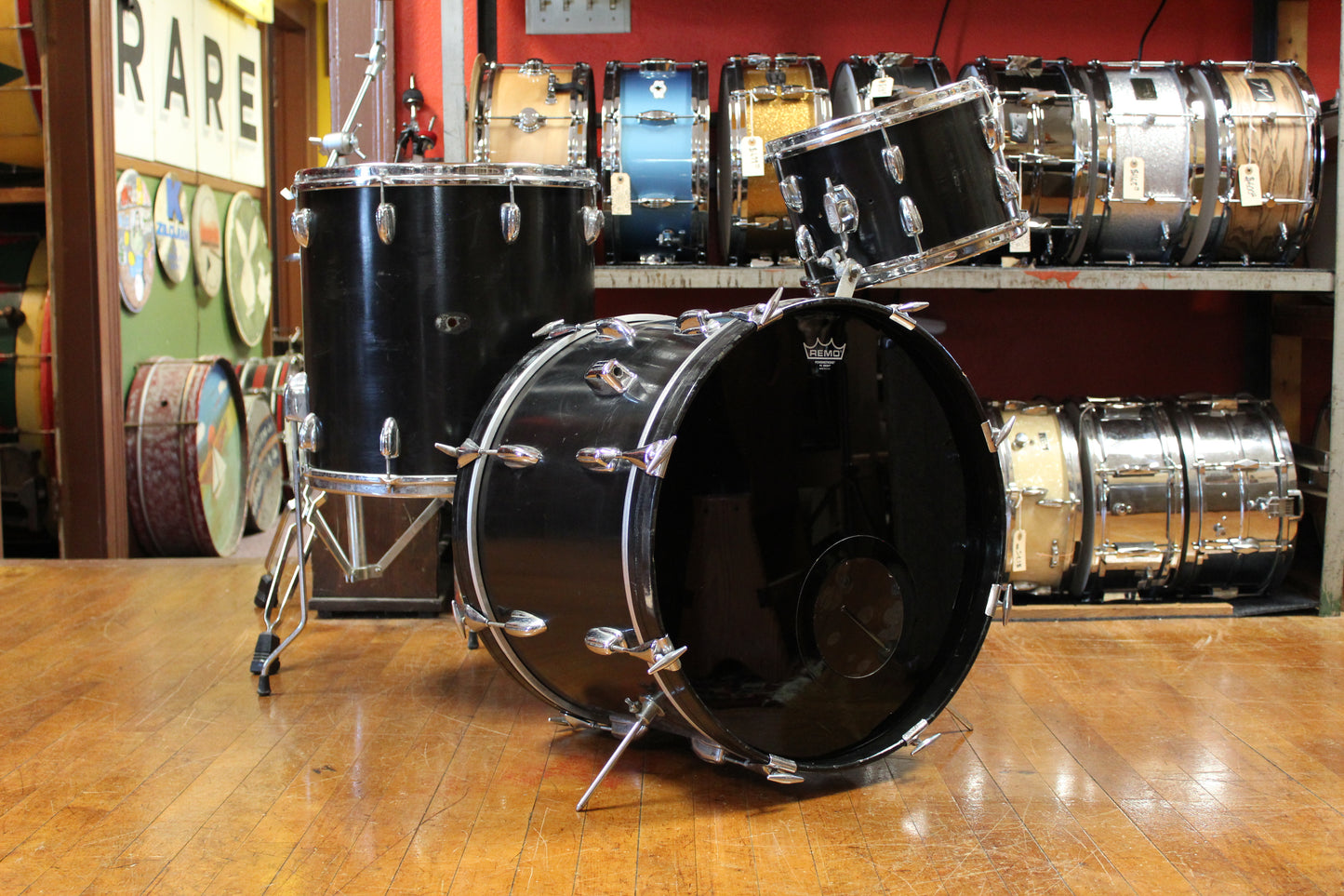 1960s Slingerland in Black 14x20 8x12 16x16