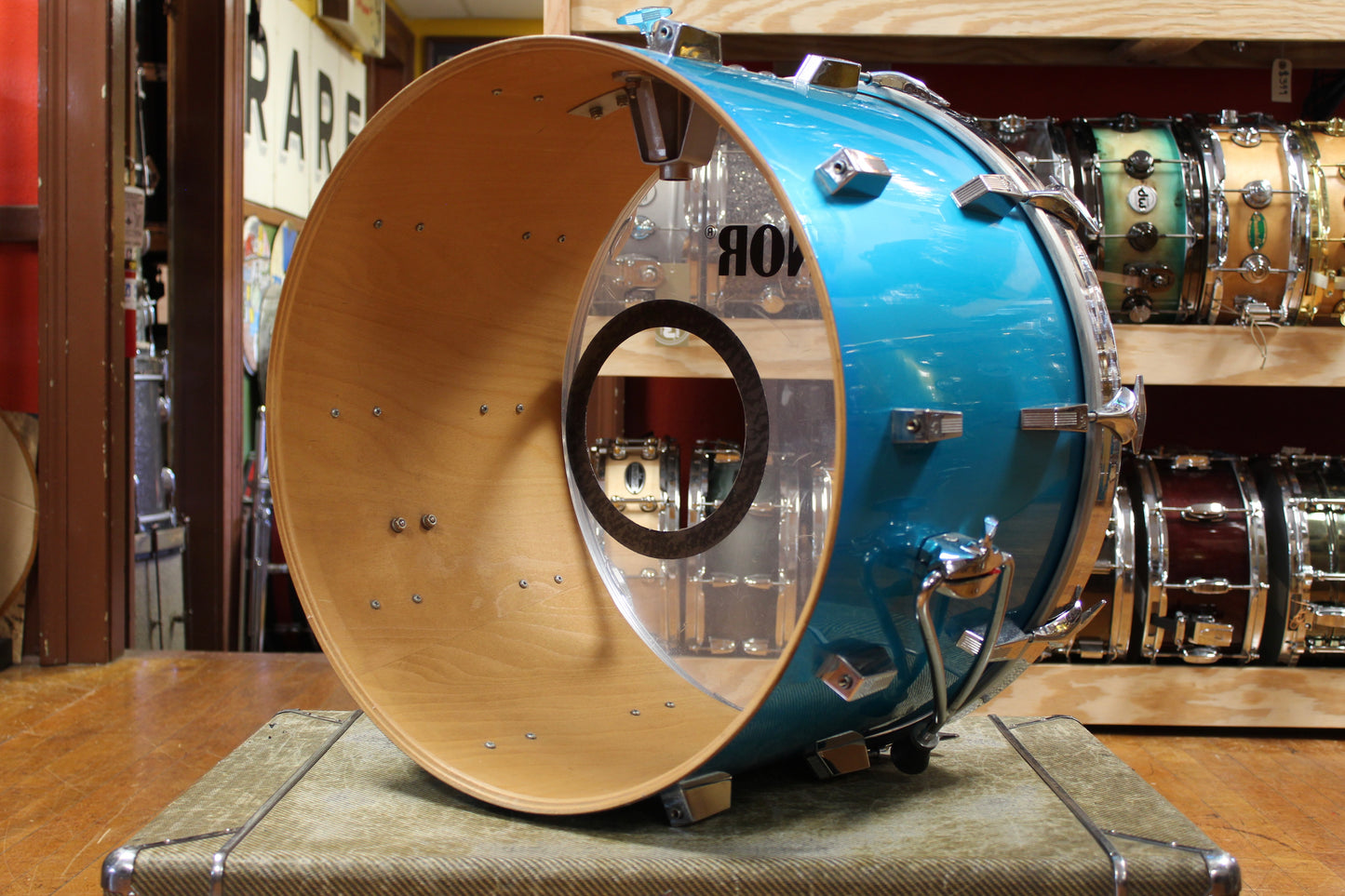 1970s Sonor Phonic Outfit in Metallic Blue 14x22 9x13 10x14 16x16