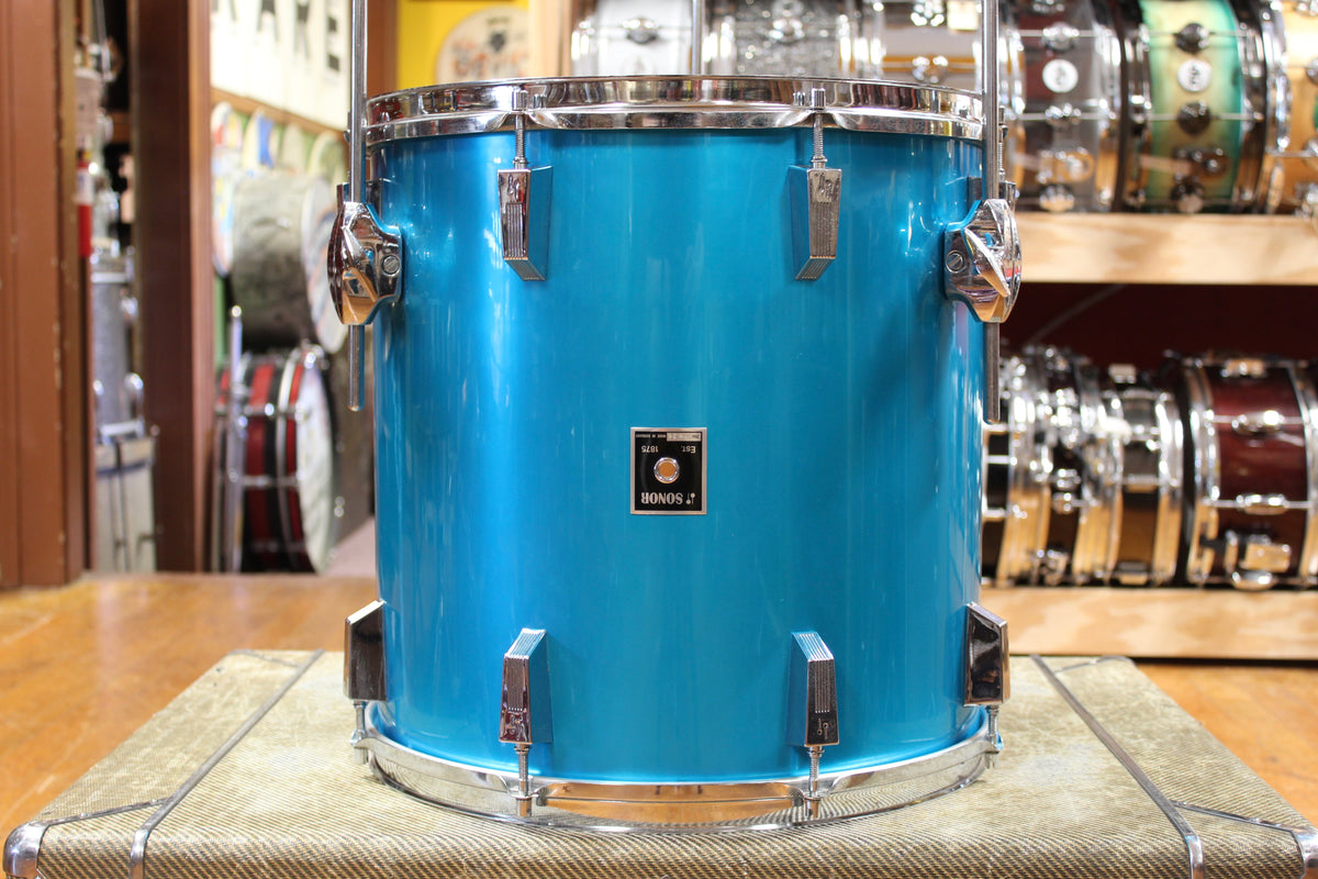 1970s Sonor Phonic Outfit in Metallic Blue 14x22 9x13 10x14 16x16
