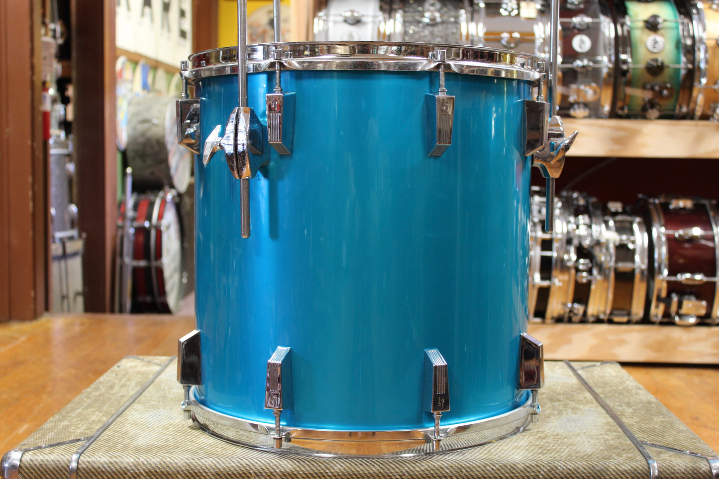 1970s Sonor Phonic Outfit in Metallic Blue 14x22 9x13 10x14 16x16