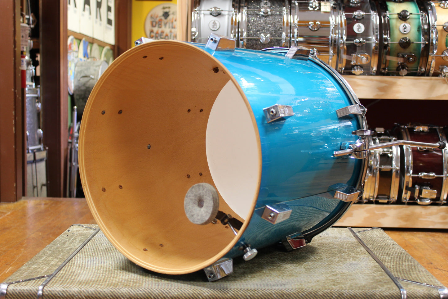 1970s Sonor Phonic Outfit in Metallic Blue 14x22 9x13 10x14 16x16