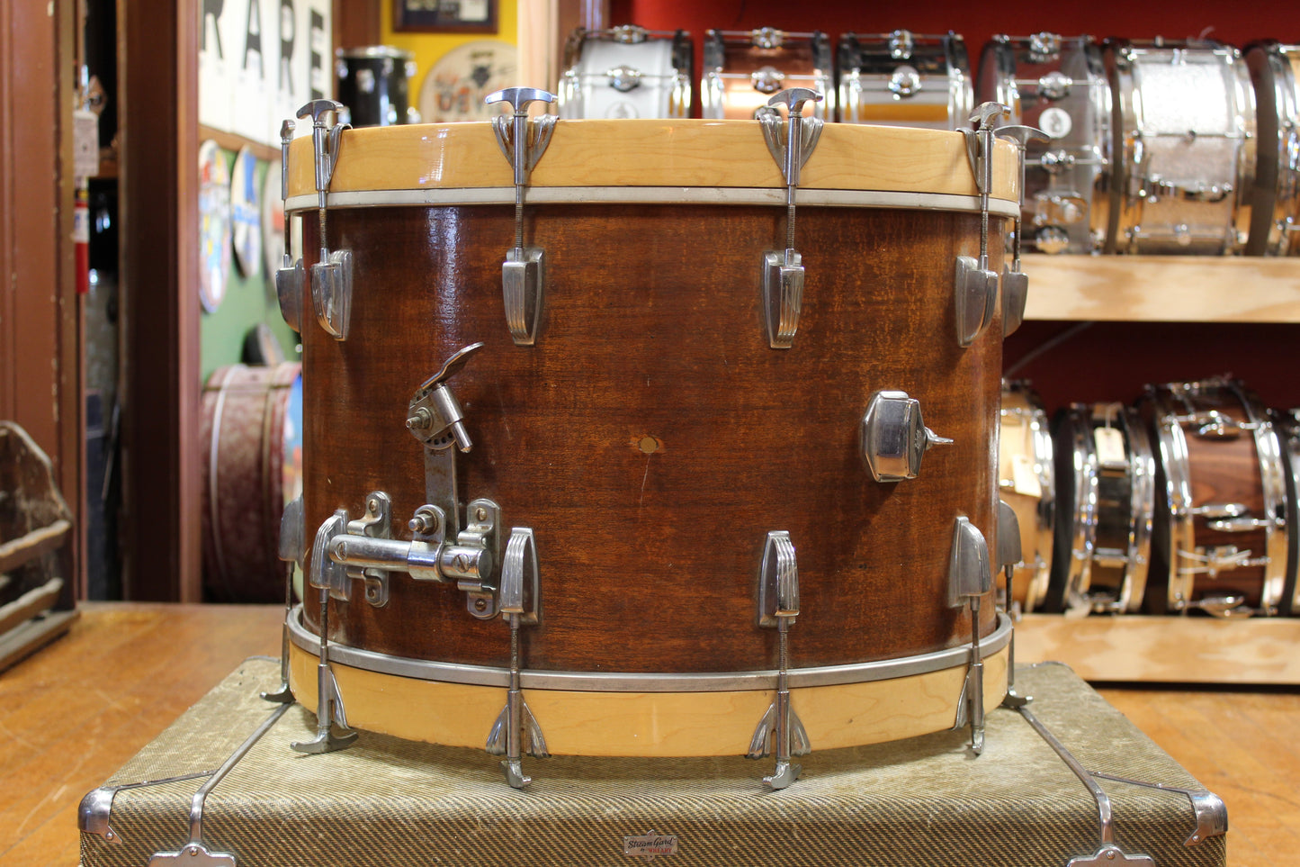 1950/60s Ludwig Super Classic Outfit in Mahogany Lacquer 14x22 9x13 16x16