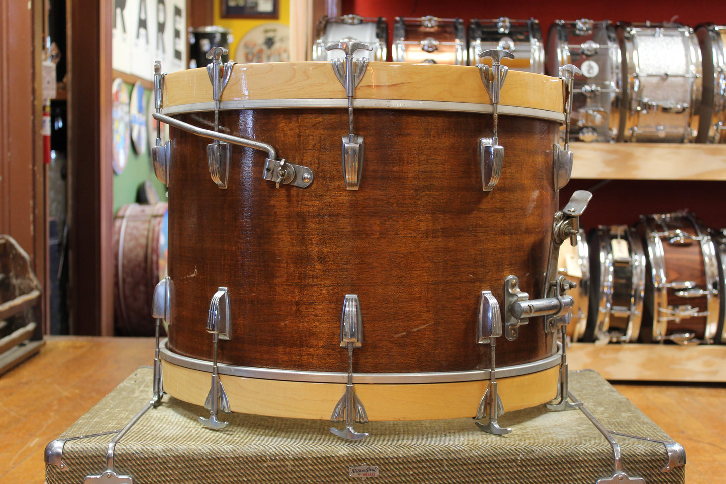 1950/60s Ludwig Super Classic Outfit in Mahogany Lacquer 14x22 9x13 16x16