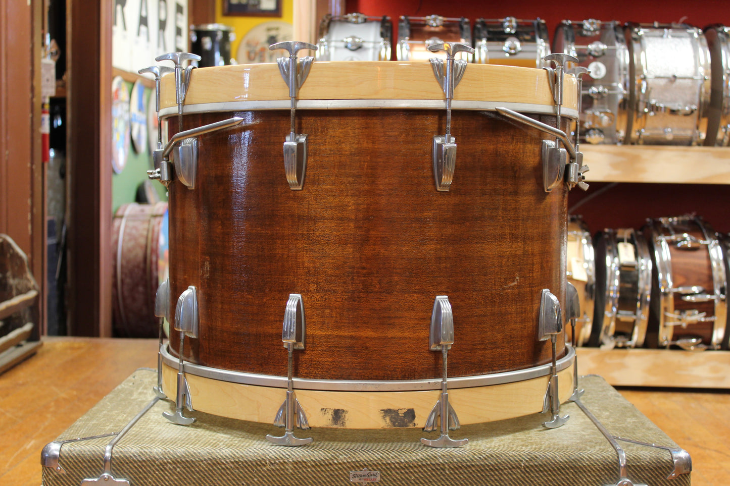 1950/60s Ludwig Super Classic Outfit in Mahogany Lacquer 14x22 9x13 16x16
