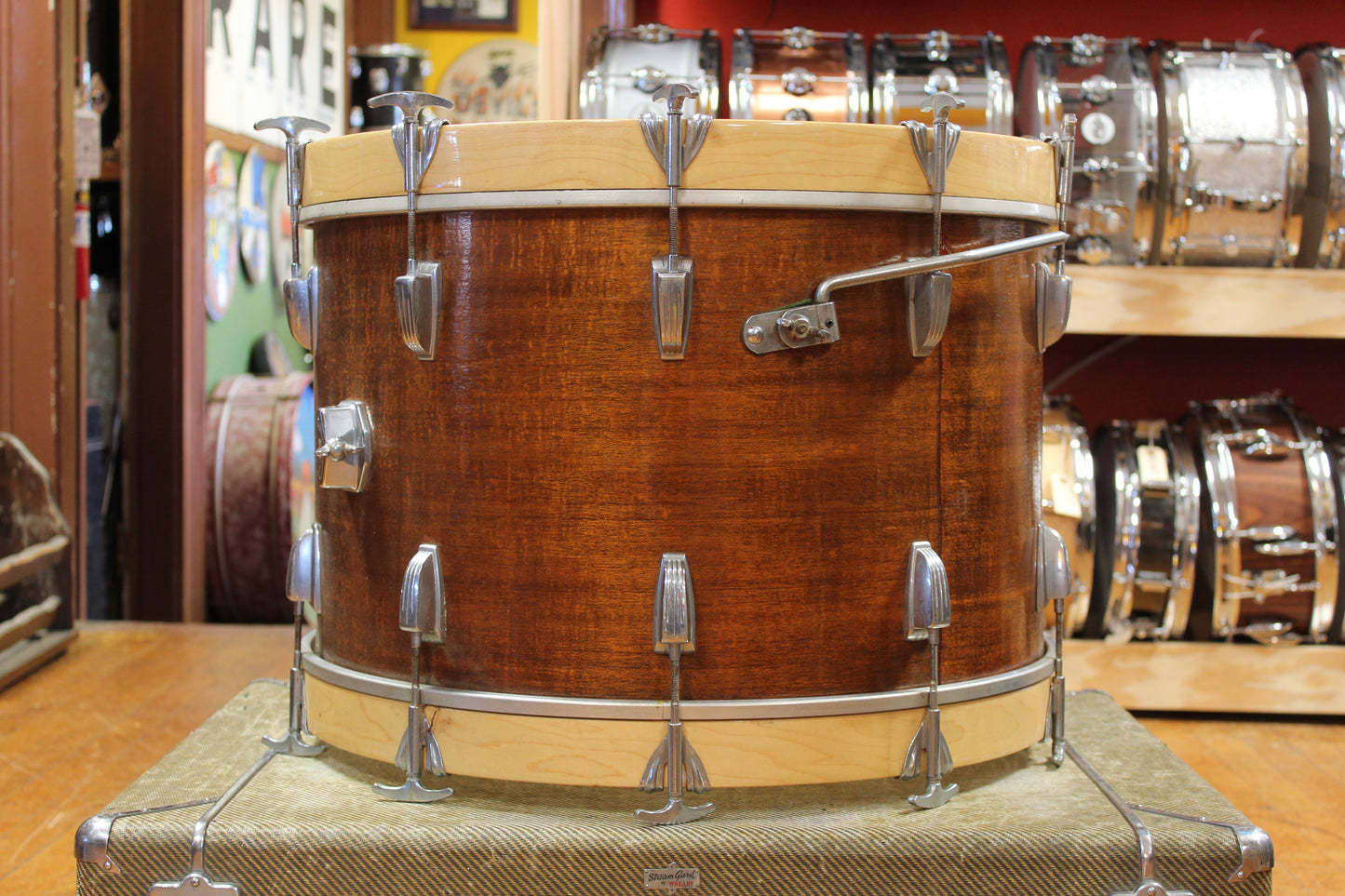 1950/60s Ludwig Super Classic Outfit in Mahogany Lacquer 14x22 9x13 16x16
