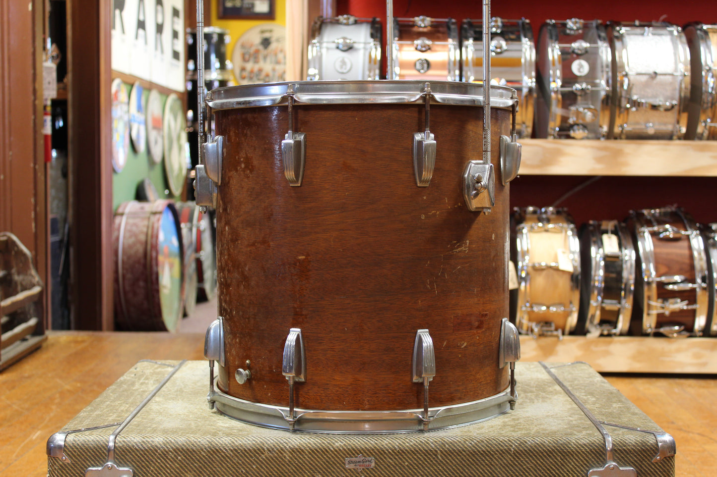 1950/60s Ludwig Super Classic Outfit in Mahogany Lacquer 14x22 9x13 16x16