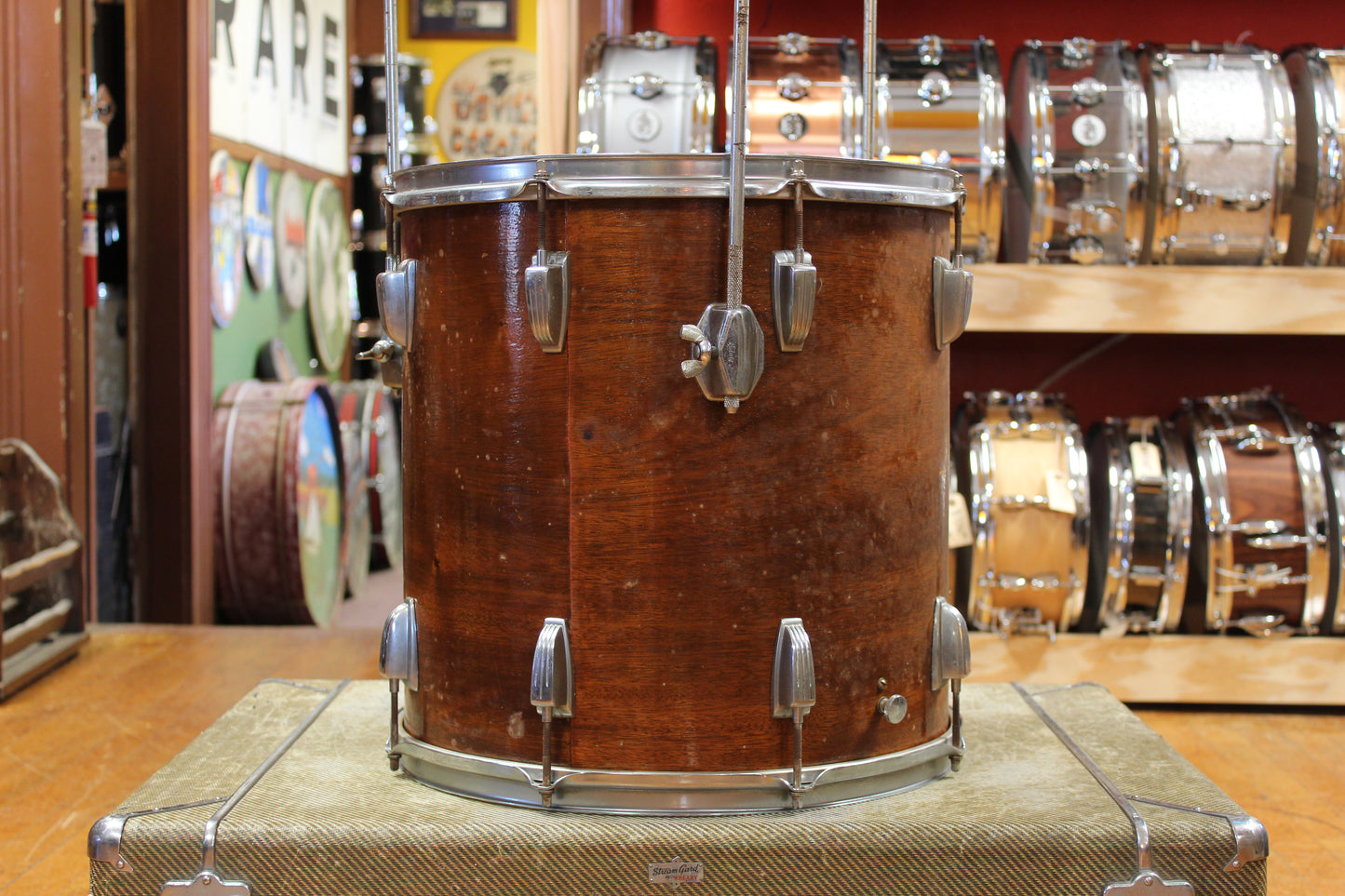 1950/60s Ludwig Super Classic Outfit in Mahogany Lacquer 14x22 9x13 16x16