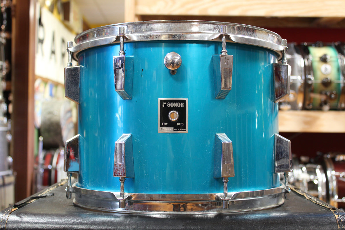 1970s Sonor Phonic Outfit in Metallic Blue 14x22 9x13 10x14 16x16