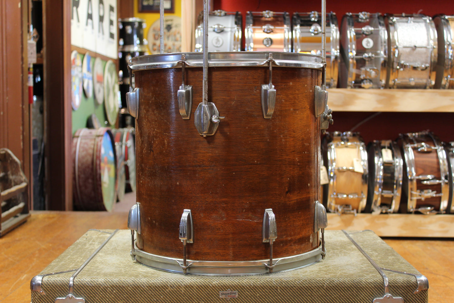 1950/60s Ludwig Super Classic Outfit in Mahogany Lacquer 14x22 9x13 16x16