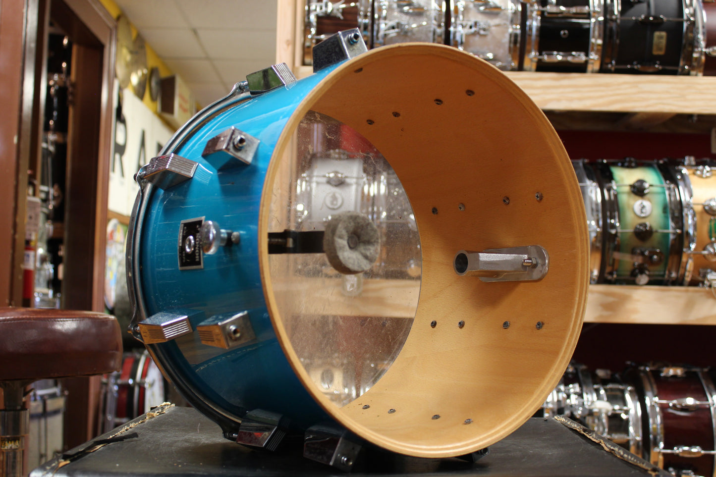 1970s Sonor Phonic Outfit in Metallic Blue 14x22 9x13 10x14 16x16