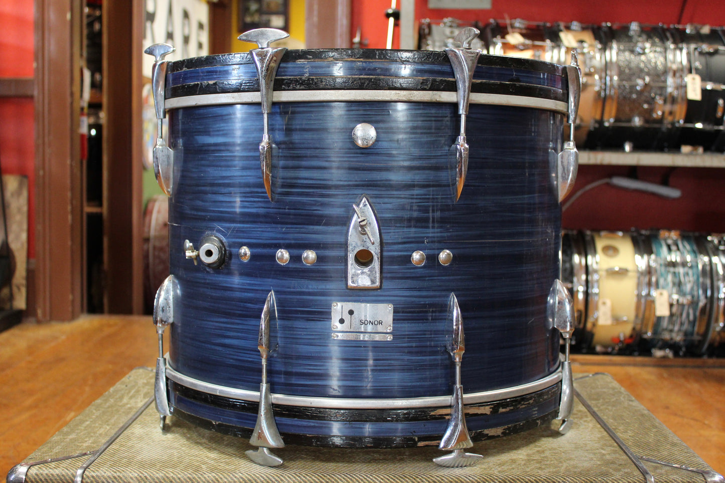 1960s Sonor New Orleans Outfit in Blue Strata 14x20 8x12 5x14