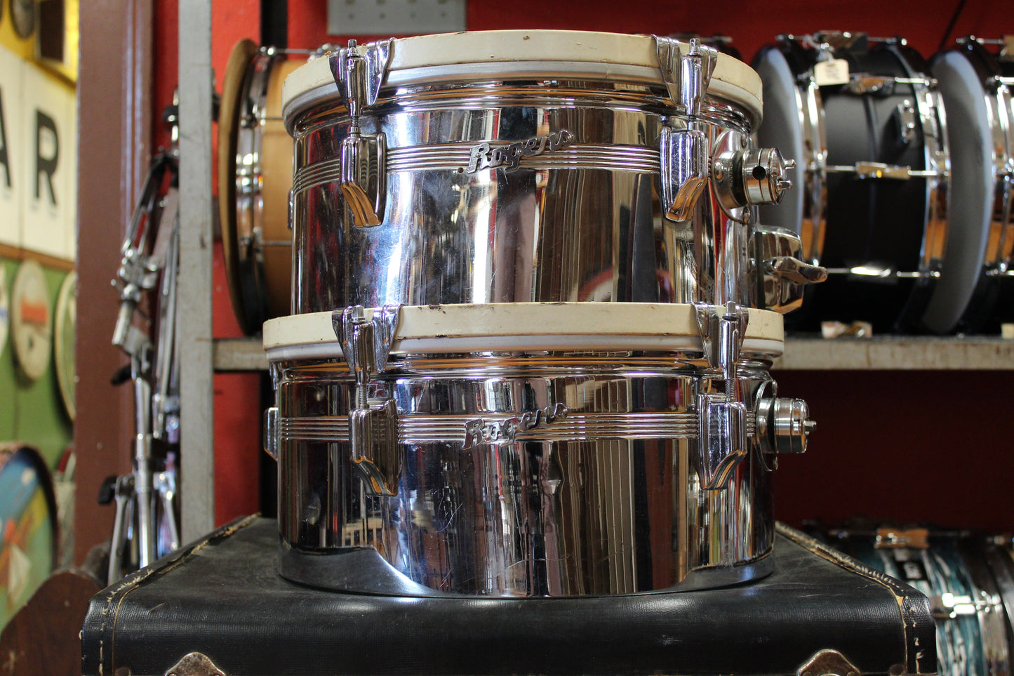 1960s Rogers 6.5"x13" and 6.5"x14" Chrome Timbales
