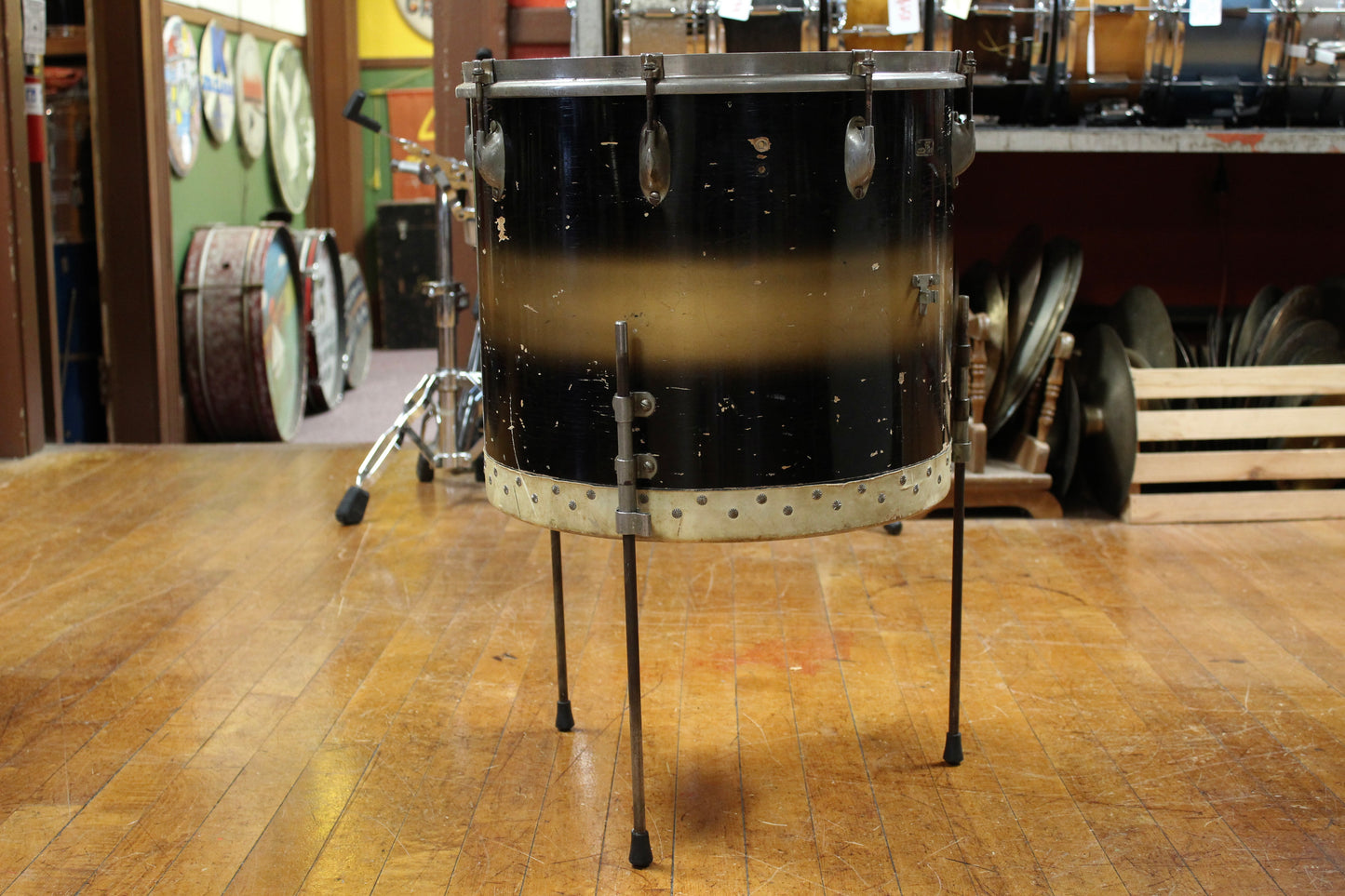 1950's Slingerland Swing Master Ensemble in Black and Gold Duco 12x22 8x12 5x14 (Optional 14x16 WFL Floor Tom Add On)