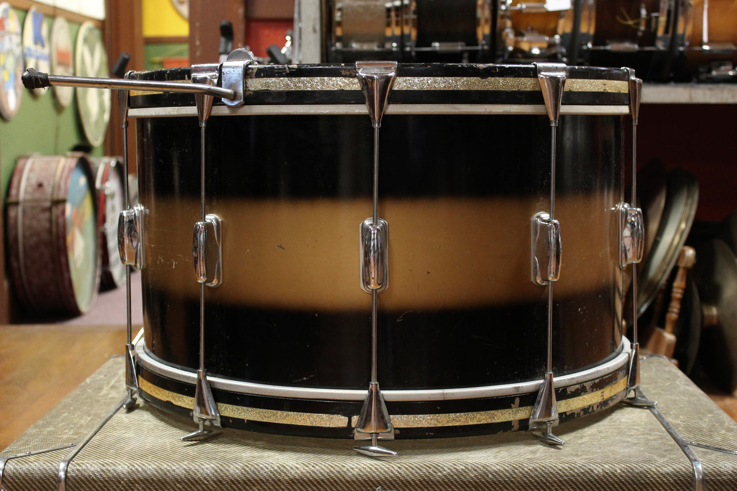 1950's Slingerland Swing Master Ensemble in Black and Gold Duco 12x22 8x12 5x14 (Optional 14x16 WFL Floor Tom Add On)