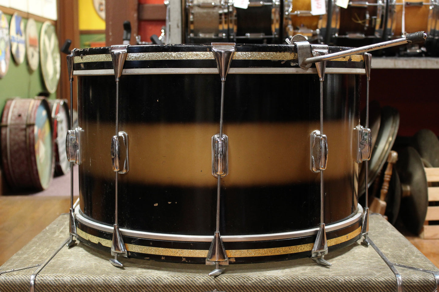 1950's Slingerland Swing Master Ensemble in Black and Gold Duco 12x22 8x12 5x14 (Optional 14x16 WFL Floor Tom Add On)