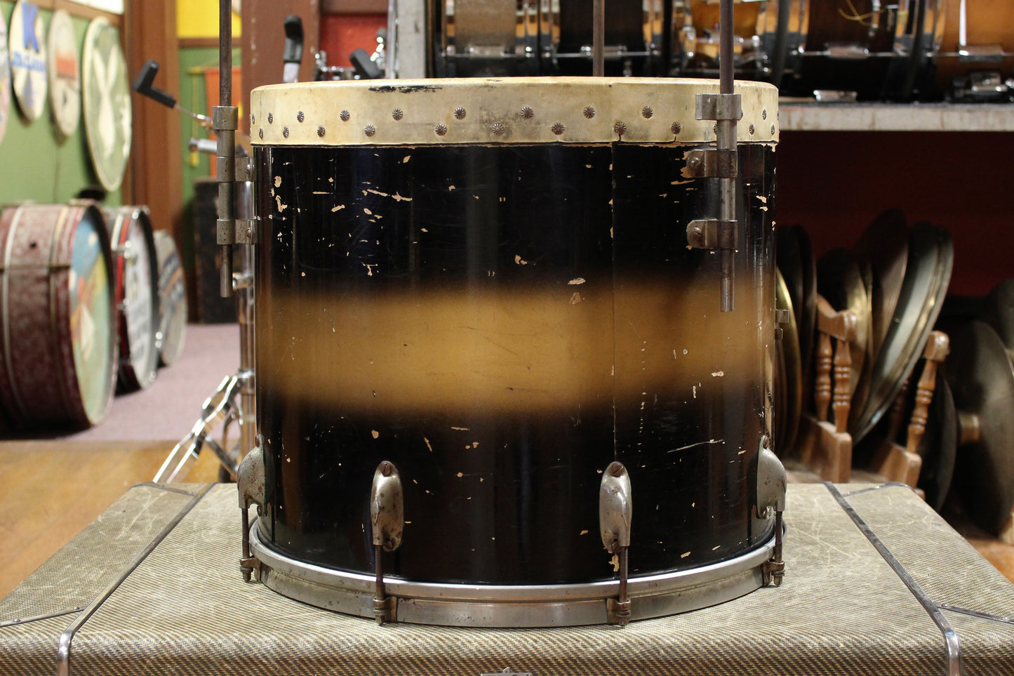 1950's Slingerland Swing Master Ensemble in Black and Gold Duco 12x22 8x12 5x14 (Optional 14x16 WFL Floor Tom Add On)