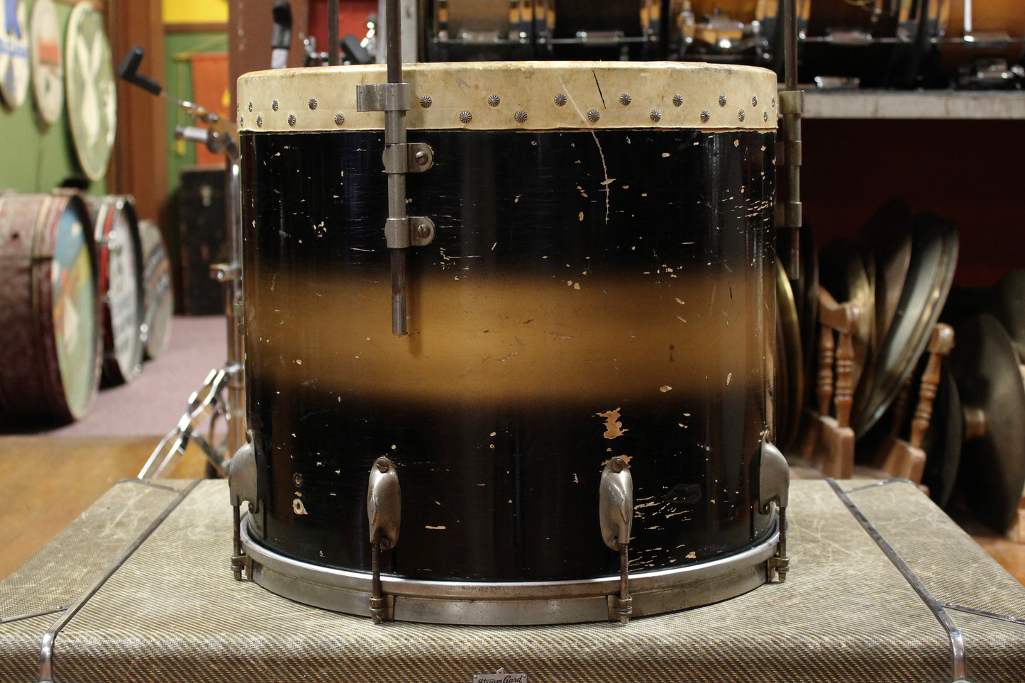 1950's Slingerland Swing Master Ensemble in Black and Gold Duco 12x22 8x12 5x14 (Optional 14x16 WFL Floor Tom Add On)