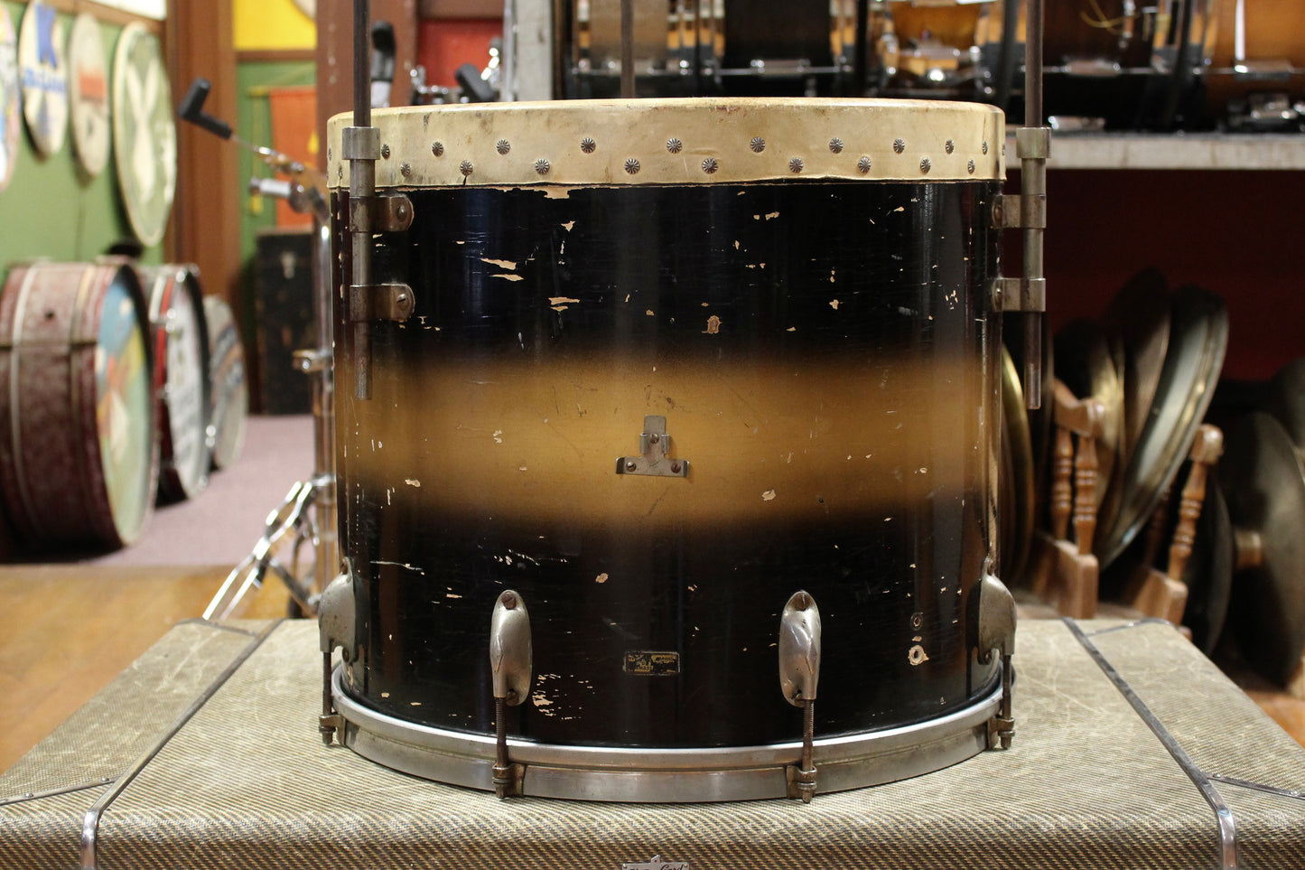 1950's Slingerland Swing Master Ensemble in Black and Gold Duco 12x22 8x12 5x14 (Optional 14x16 WFL Floor Tom Add On)