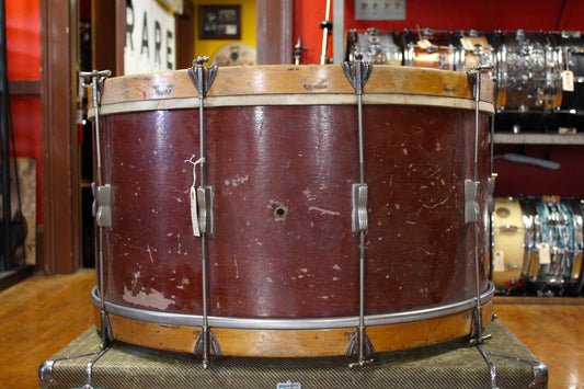 1950s WFL 14x28 Bass Drum in Mahogany Lacquer