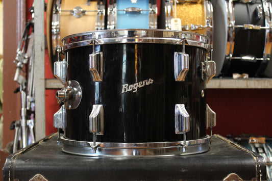 1970s Rogers 9x13 Tom in Jet Black Pearl