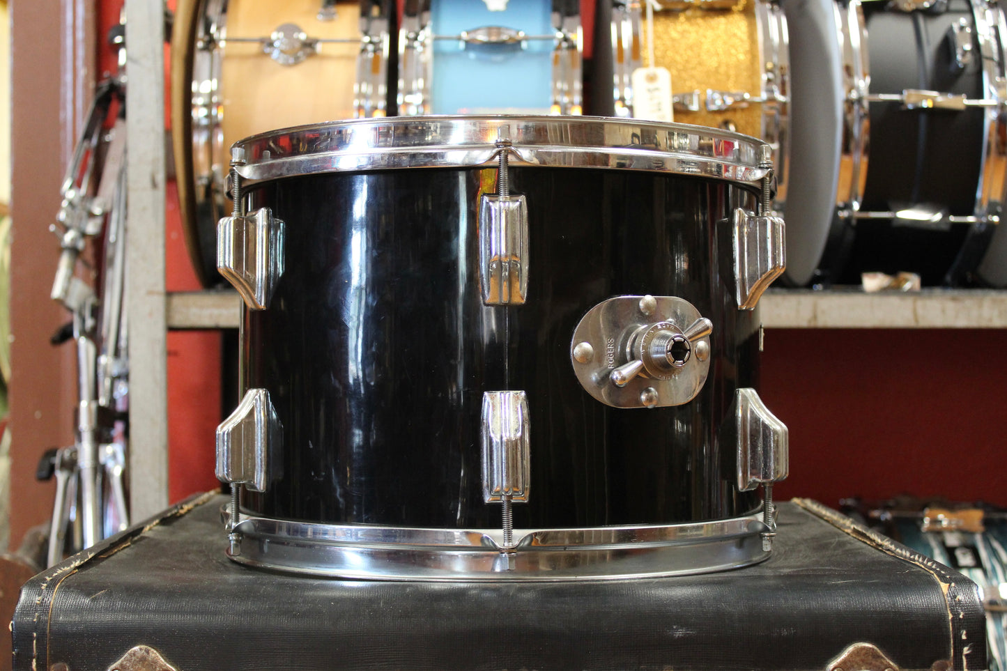 1970s Rogers 9x13 Tom in Jet Black Pearl