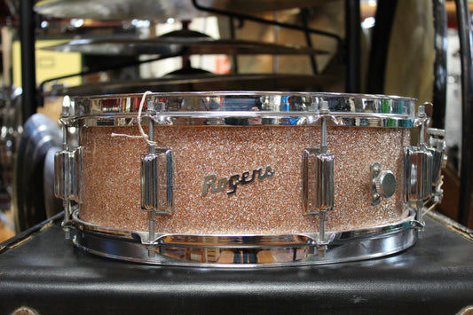 1960s Rogers 5x14 Powertone Snare Drum in Champagne Sparkle