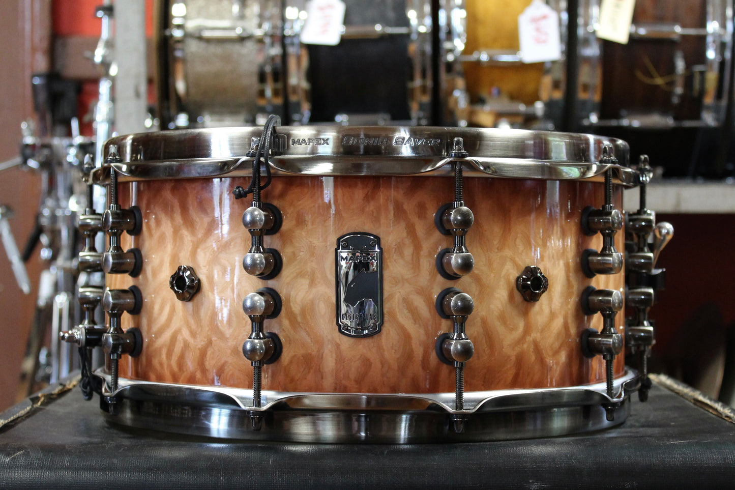 Mapex Black Panther Design Lab 6.5x14 Versatus Snare Drum in Peach Burl Burst