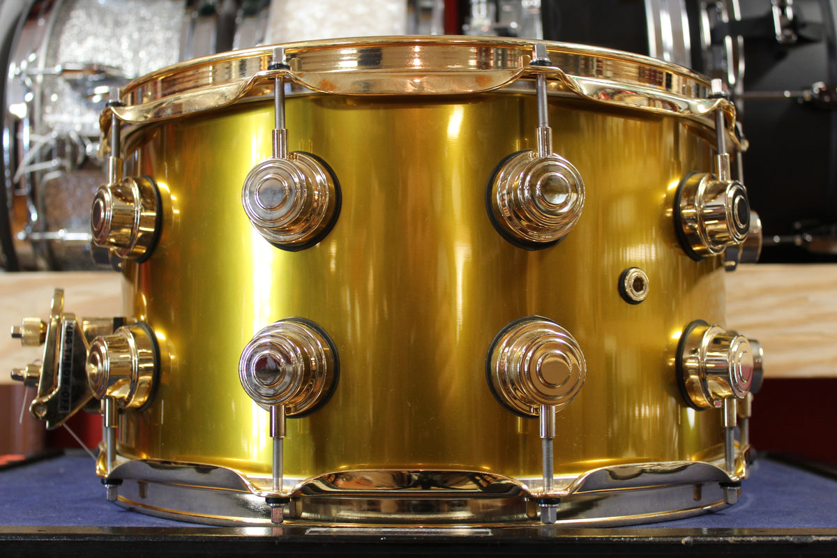 DW 8x14 Collectors Series Snare Drum in Usher Gold Metallic Lacquer
