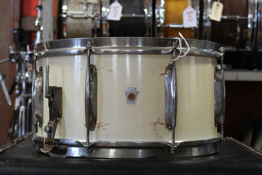 1930's WFL 7x14 Snare Drum in White Lacquer