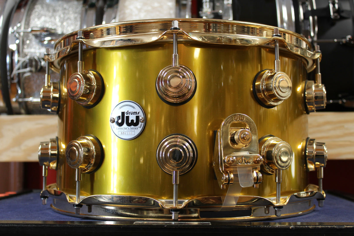 DW 8x14 Collectors Series Snare Drum in Usher Gold Metallic Lacquer