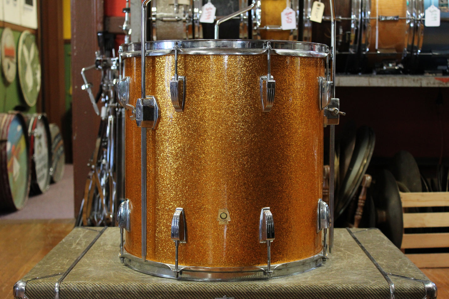 1960's Ludwig 16x16 Floor Tom in Gold Sparkle