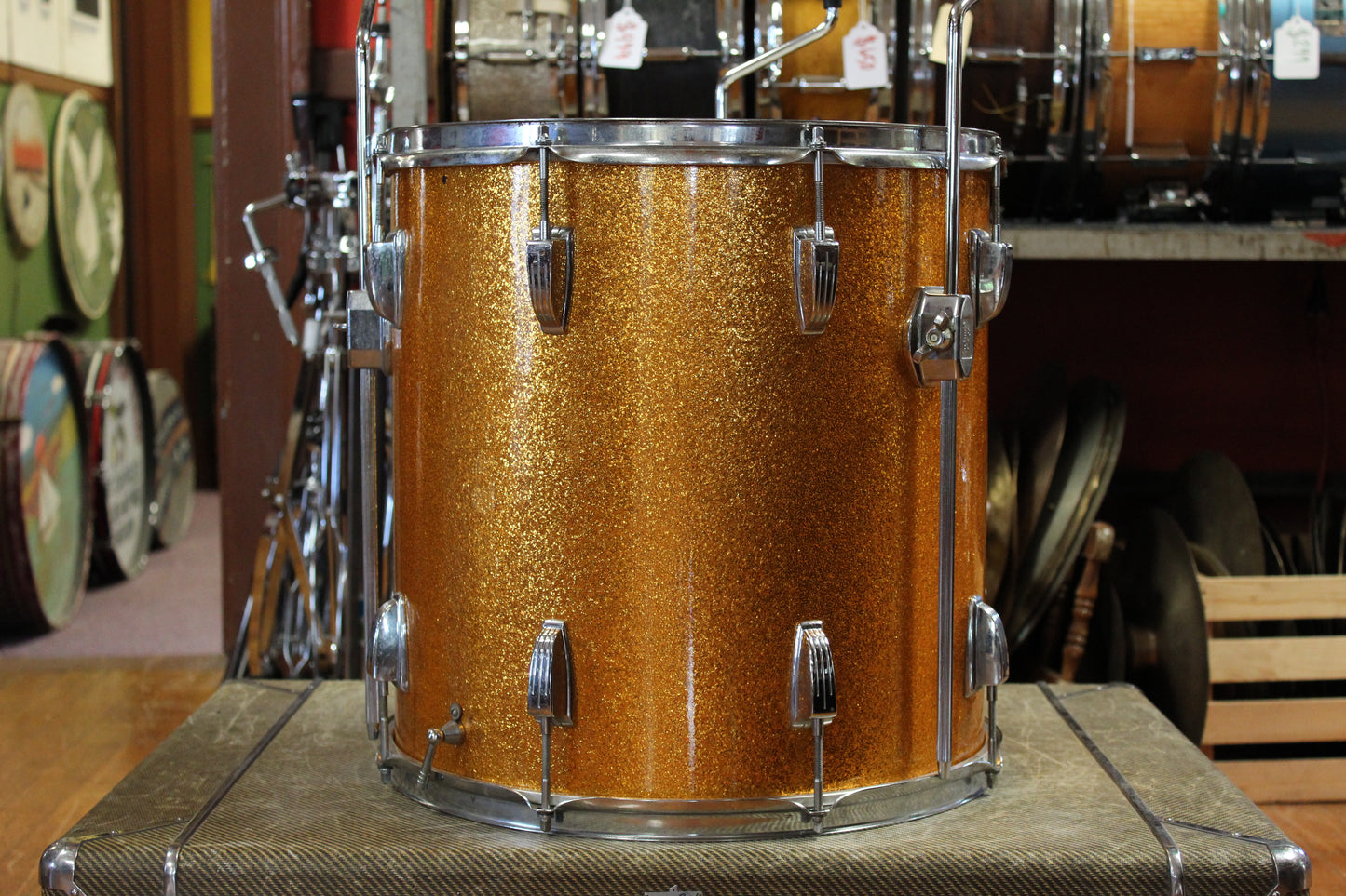 1960's Ludwig 16x16 Floor Tom in Gold Sparkle