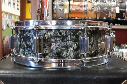 1960s Rogers 5x14 Powertone Snare Drum in Black Diamond Pearl