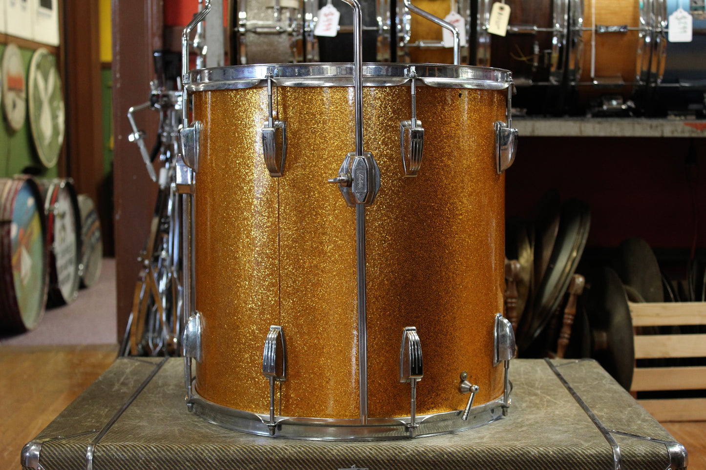 1960's Ludwig 16x16 Floor Tom in Gold Sparkle