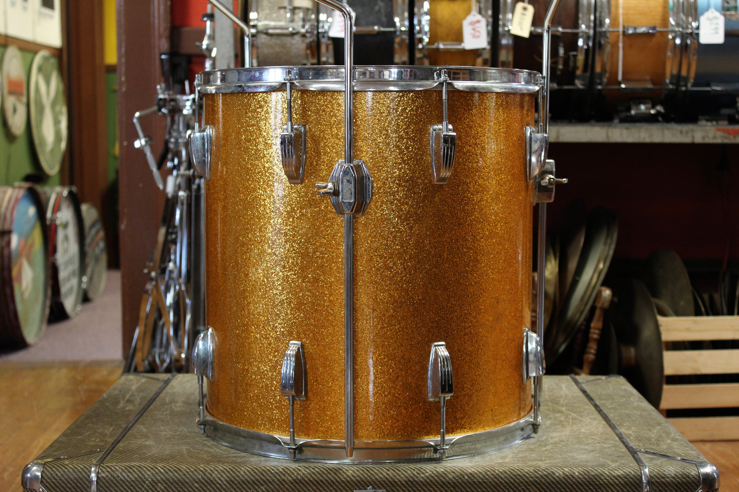 1960's Ludwig 16x16 Floor Tom in Gold Sparkle