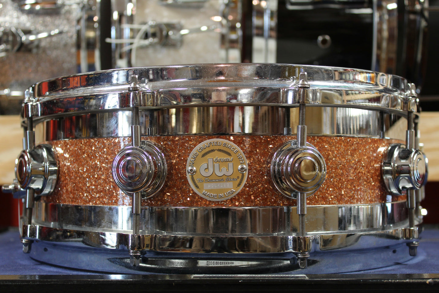 DW 5x14 Edge Series Snare Drum in Champagne Glass Glitter