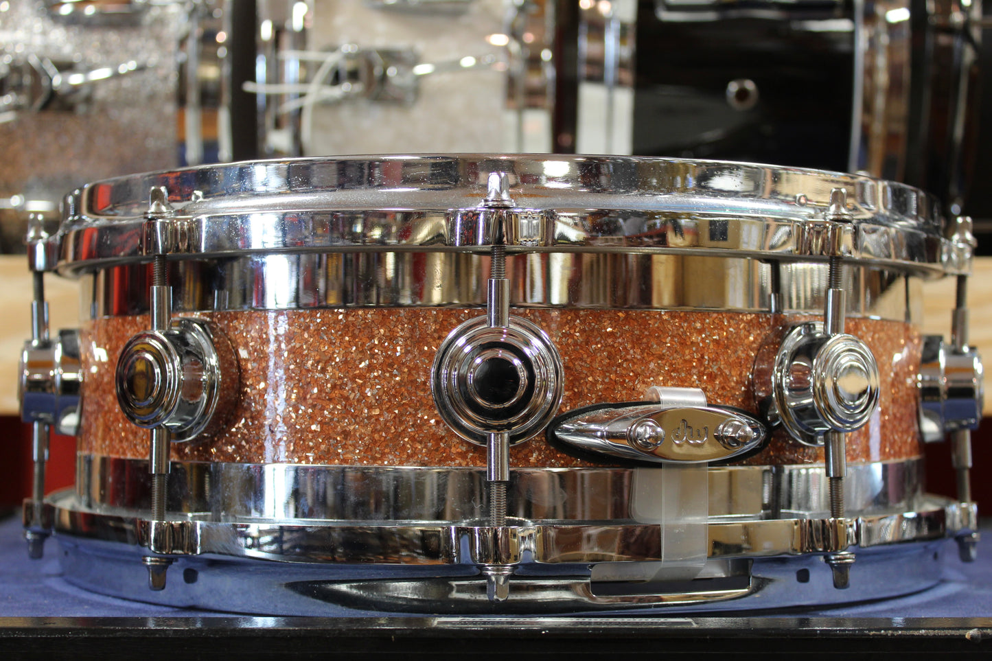 DW 5x14 Edge Series Snare Drum in Champagne Glass Glitter