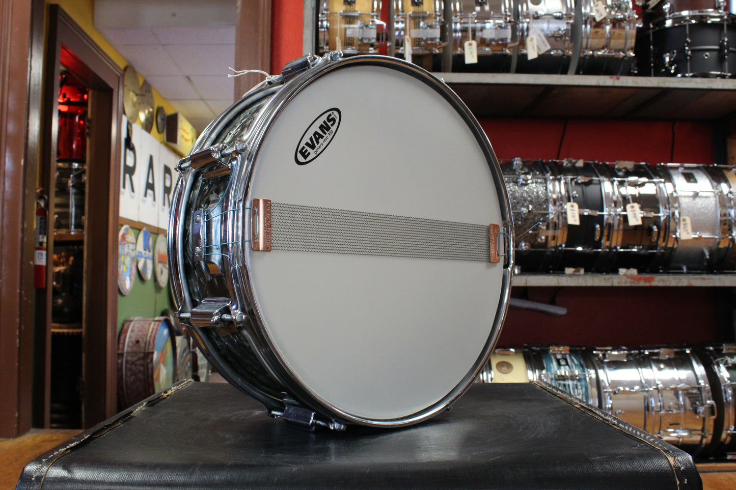 1960s Rogers 5x14 Powertone Snare Drum in Black Diamond Pearl