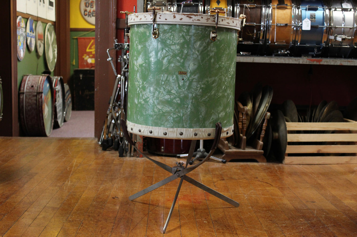 1930's Ludwig Sea Green Pearl Outfit 10x28 16x15.5 5x14