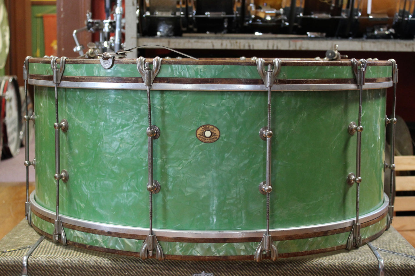 1930's Ludwig Sea Green Pearl Outfit 10x28 16x15.5 5x14