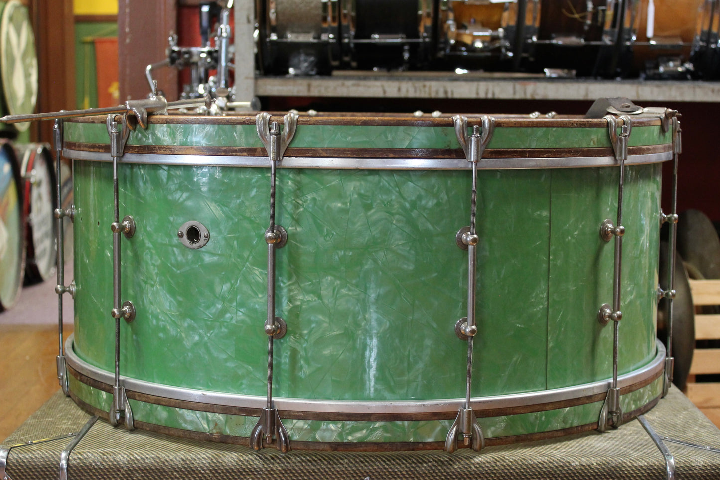 1930's Ludwig Sea Green Pearl Outfit 10x28 16x15.5 5x14