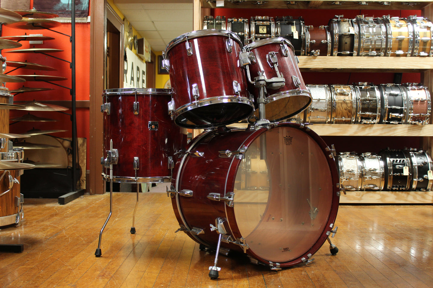 1980s Tama Superstar Outfit in Cherry Wine 16x22 11x12 12x13 16x16
