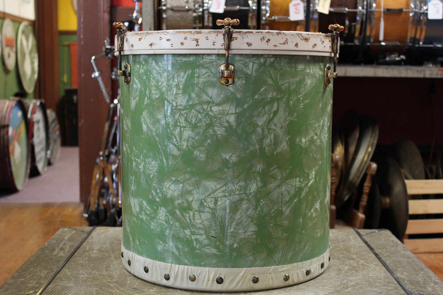 1930's Ludwig Sea Green Pearl Outfit 10x28 16x15.5 5x14