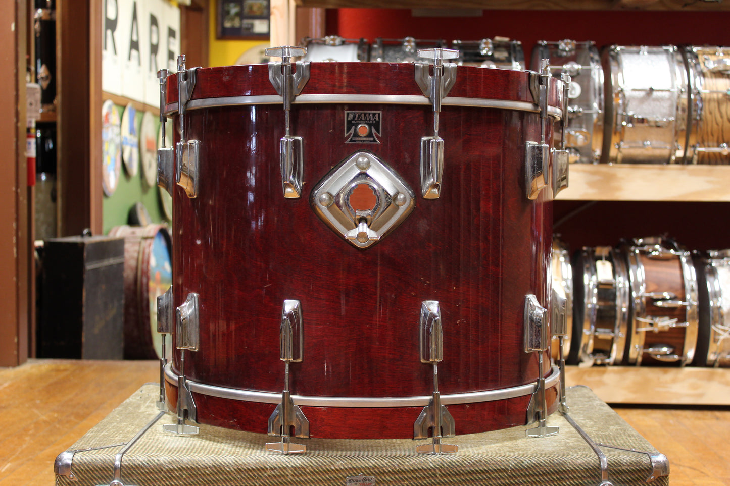 1980s Tama Superstar Outfit in Cherry Wine 16x22 11x12 12x13 16x16