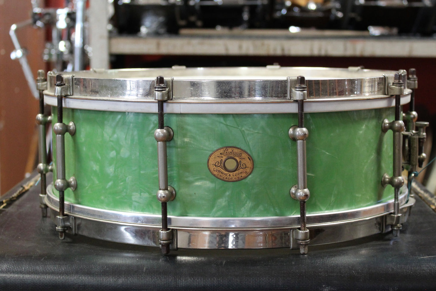 1930's Ludwig Sea Green Pearl Outfit 10x28 16x15.5 5x14